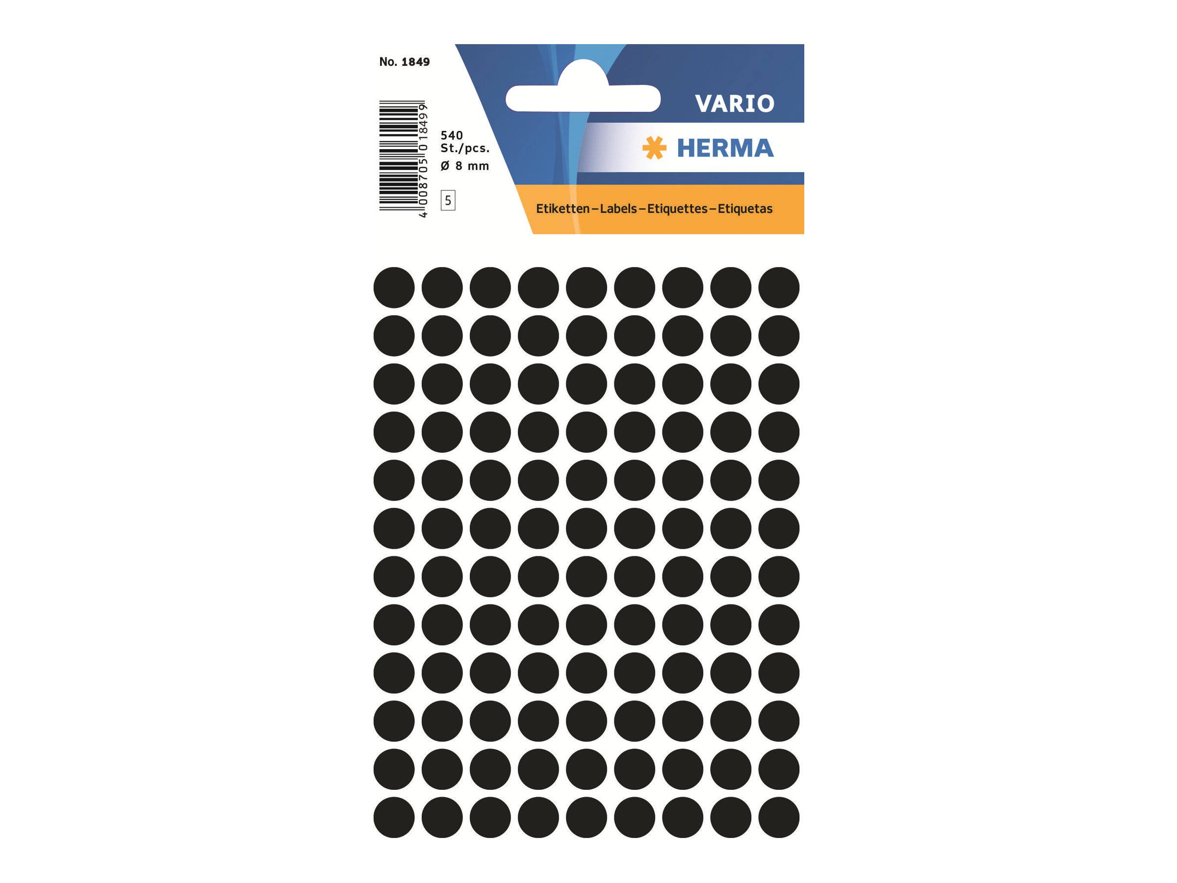 Punti adesivi HERMA ÃƒËœ 8,0 mm neri