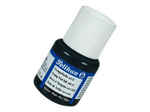 Inchiostro per timbri con olio Pelikan flacone 30 ml nero 351353
