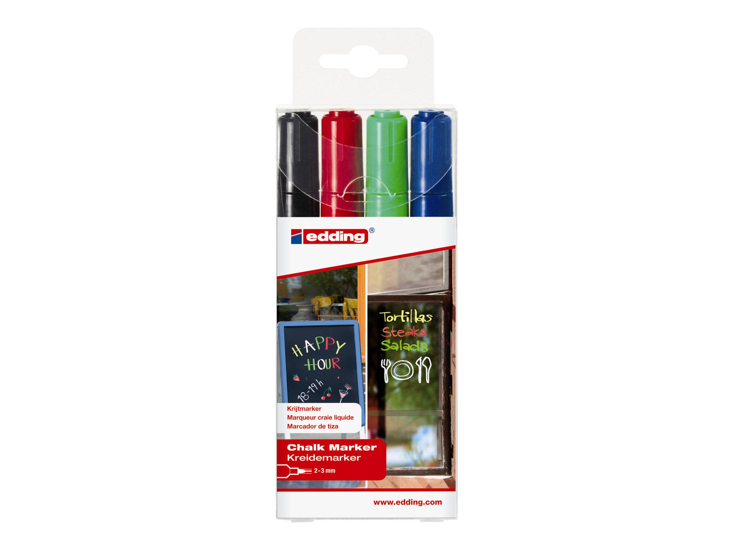 edding Kreidemarker 4-4095-4999 2-3mm sortiert 4 St./Pack. (4-4095-4999)-0