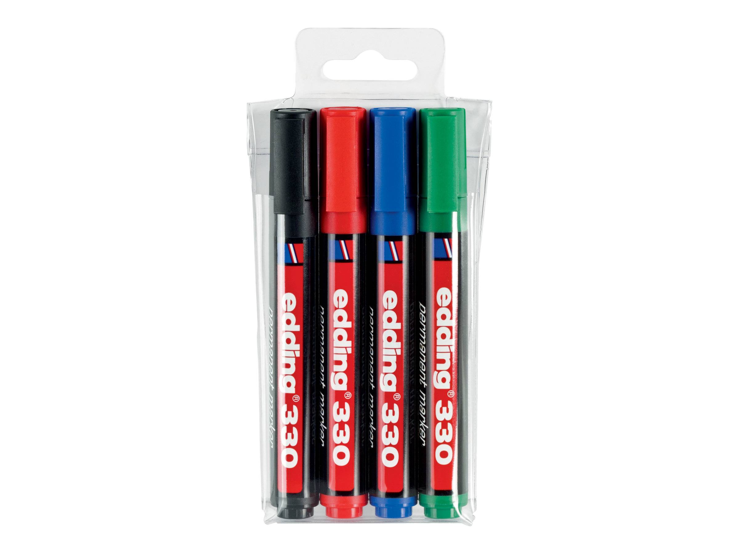 EDDING 330 MARKER permanente colorato 1,0 - 5,0 mm - 4 pezzi-0