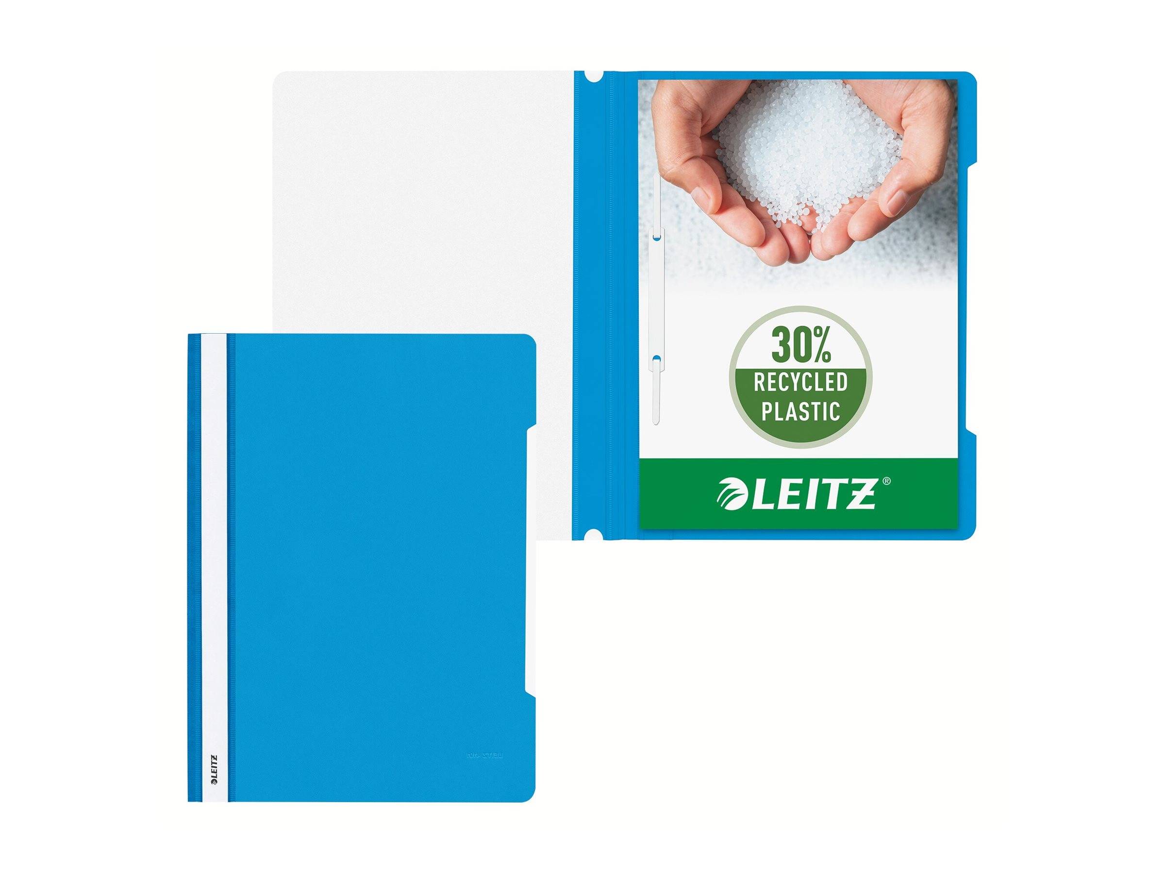 Leitz Standard Plastic File A4 PVC Light-blue cartellina con fermafoglio Blu-3