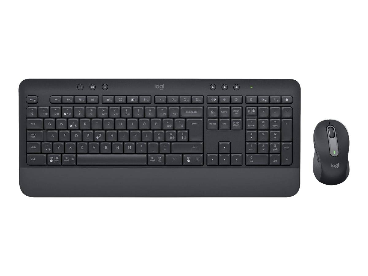 Logitech Geen extra informatie beschikbaar. Senza fili Kit tastiera, tastierino numerico, mouse Tedesco, QWERTZ Grafite -1
