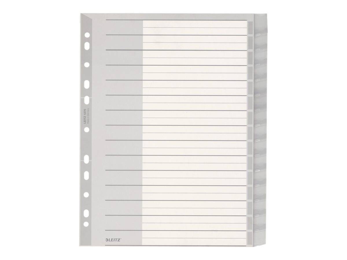 Leitz 12760000 intercalare Indice a linguetta vuota Plastica Grigio-0