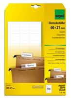 Sigel LP720 - Hängeordneretiketten - weiß - 60 x 21 mm - 185 g/m2 - 156 Stck. (4 Bogen x 39) (LP720)-2