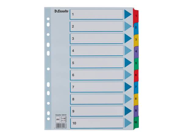 Esselte 100161 intercalare (Esselte Mylar register karton A4 1-10)