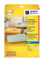Etichette per indirizzi AVERY Zweckform etichetta inkjet 63,5 x 29,6 mm trasparente-2
