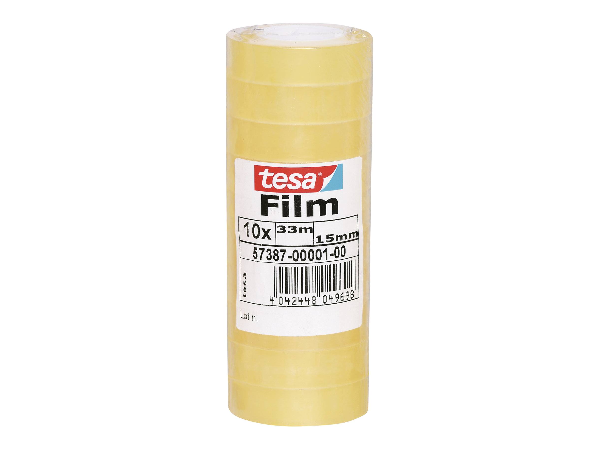 tesa Film standard, transparent, 15 mm x 33 m Klebefilm aus PP-Folie, gute Klebkraft, leicht abrollbar (57387-00001-00)