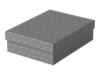 Esselte Confezione da 3 Scatole Medie con Coperchio 265x100x360mm - Cartone Riciclato e Riciclabile al 100% - Design Gri-1