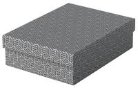 Esselte Confezione da 3 Scatole Medie con Coperchio 265x100x360mm - Cartone Riciclato e Riciclabile al 100% - Design Gri-3