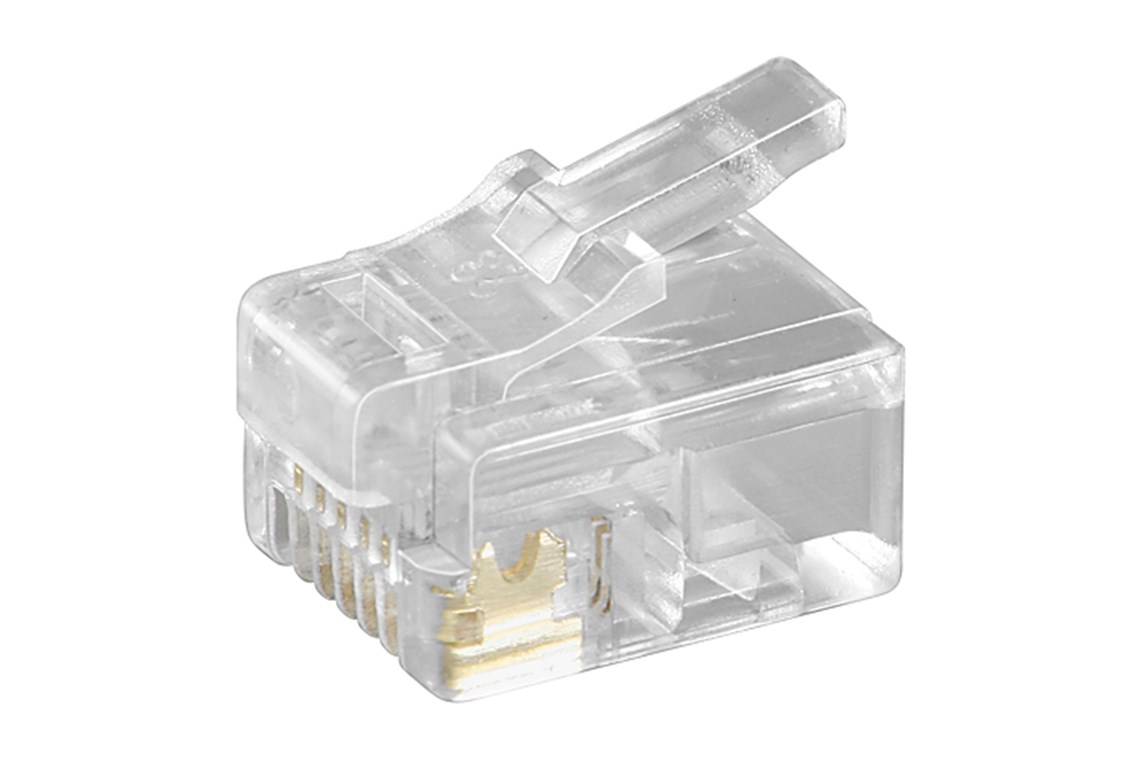 Goobay Spina RJ12 per cavo piatto, 6 poli Spina RJ12 (6P6C) per la crimpatura al cavo piatto telefonico, non schermato-0