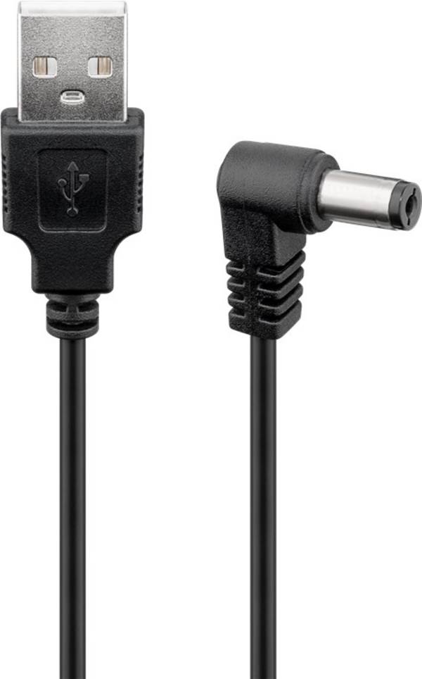Goodbay Cavo USB A Maschio a DC 5,5 x 2,1 mm Maschio Angolato 1m nero