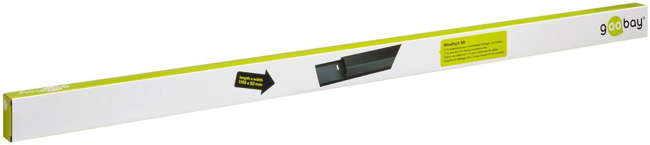 Goobay Canalina semitonda in alluminio per cavi nero 1100x50x26mm-1