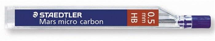 Staedtleler Mars Micro Carbon 250 Tubo di 12 miniere di grafite - Durezza B - Scatta 0,5 mm - Alta resistenza-0