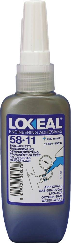 LOXEAL 58.11 FLACONE DA 50 CC. SIGILLA FILETTI ACQUA-GAS 58-11-0