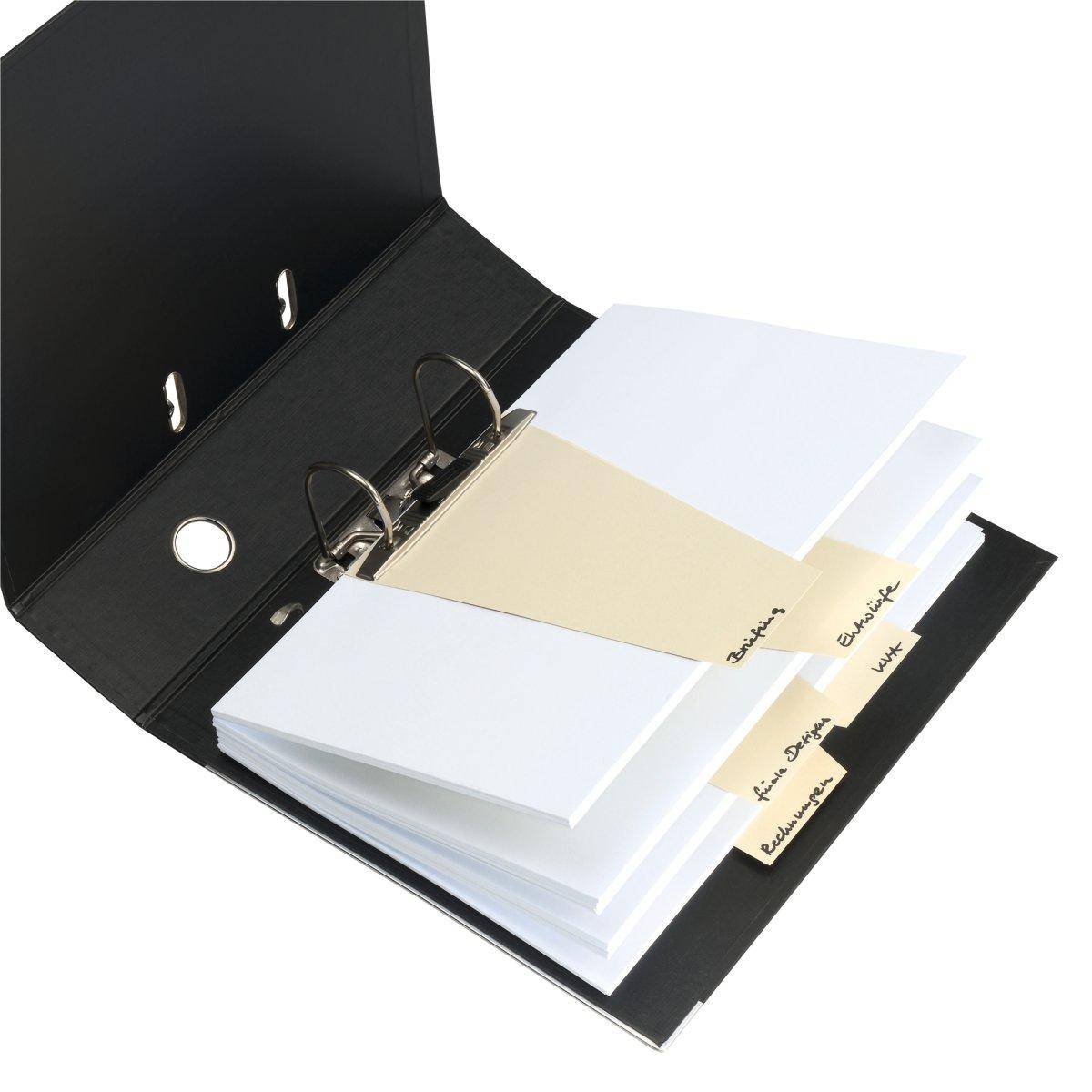 Herlitz Strips separati trapezoidale box Manila giallo per DIN A4 pugni 120 x 230 mmn per più visibile (10838381)-1