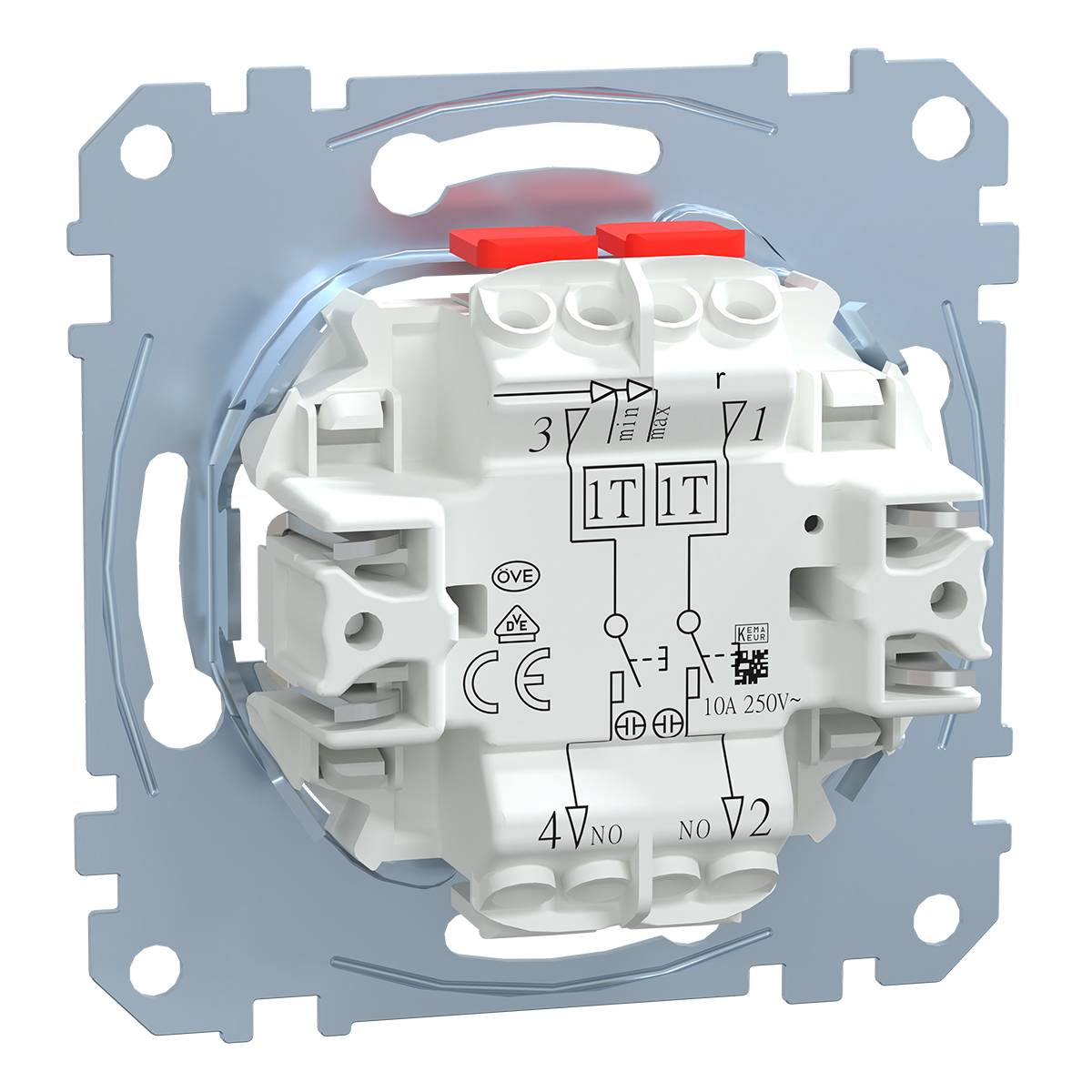 Schneider Electric - MTN3155-0000 - Double pbtn insrt make contact 1 pole, flush-mntd, 10 A, AC 250 V, screwl. term.-1