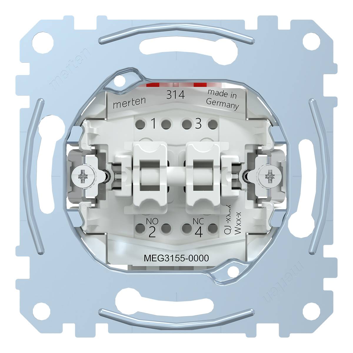 Schneider Electric - MTN3155-0000 - Double pbtn insrt make contact 1 pole, flush-mntd, 10 A, AC 250 V, screwl. term.-2