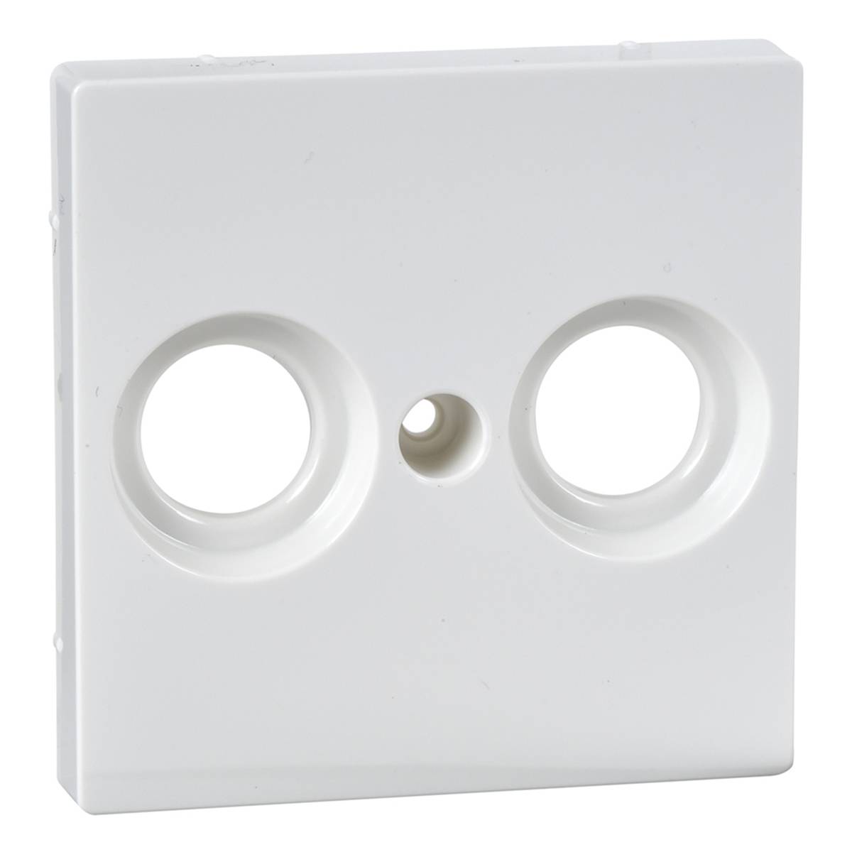 Schneider Electric - MTN4122-0319 - Central plate for antenna socket-outlets 2 holes, polar white, glossy, Sistema M-2