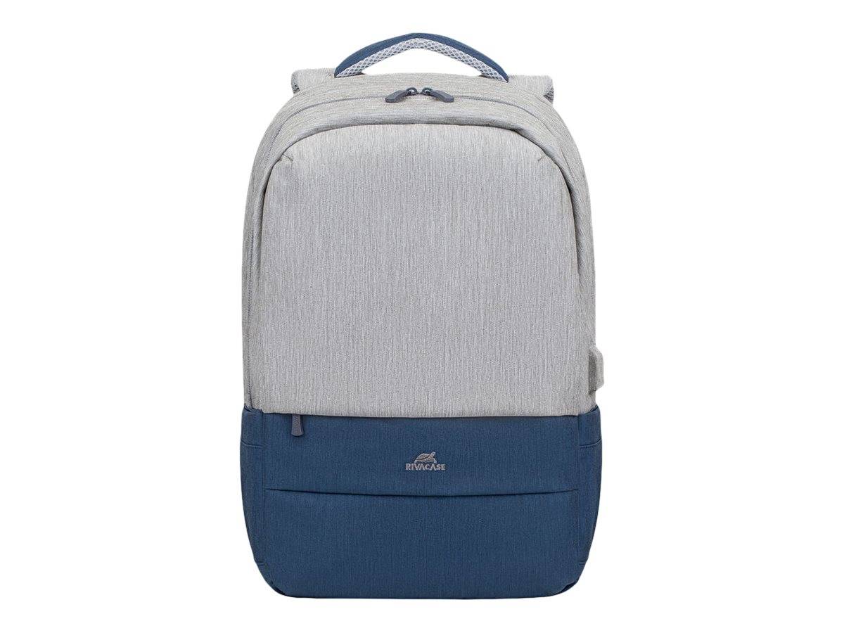 Riva Case 75 series 7567 - Notebook-Rucksack - 43,9 cm (17.3") - Grau, dunkelblau (7567)-0