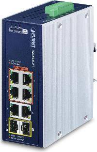 PLANET IP30 Industrial 4-Port Non gestito Gigabit Ethernet (10/100/1000) Supporto Power over Ethernet (PoE) Blu, Bianco-2