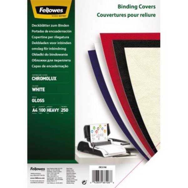 Pannelli posteriori Fellowes per cartelle rilegatrici DIN A4 250 g/mq bianco