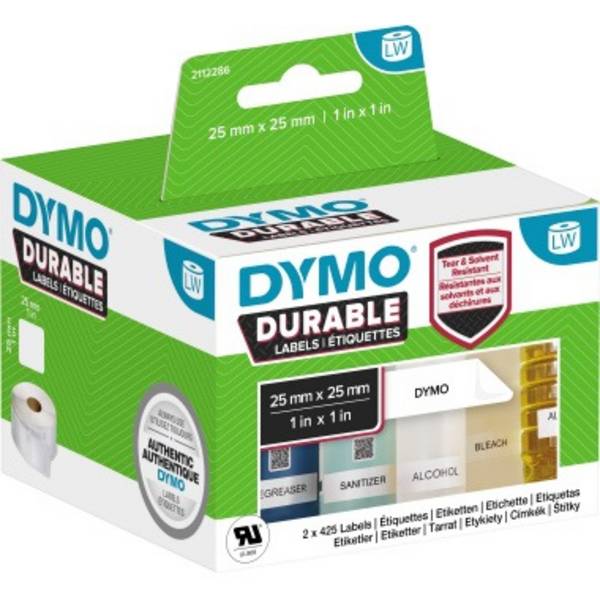 DYMO Durable Bianco Etichetta per stampante autoadesiva (LW ADRESS LABEL WHITE 25X25MM 2 - ROLLS A 850 LABELS)
