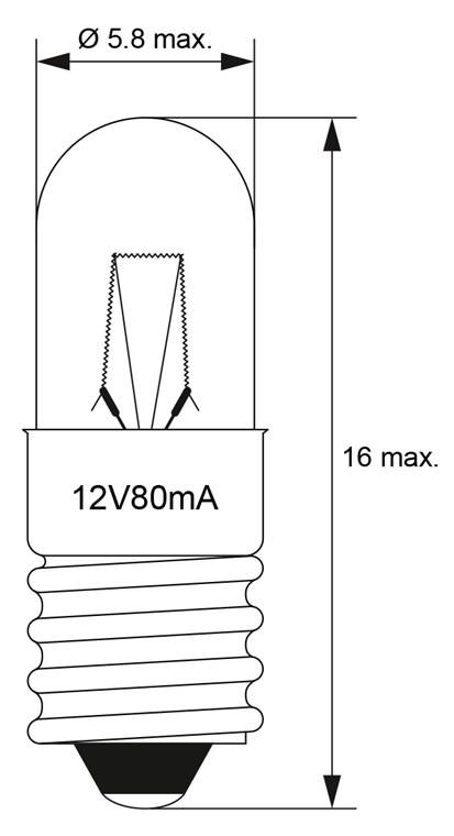 Goobay Lampada tubolare, 1 W 1 W attaco E5,5, 12 V (DC), 80 mA-1