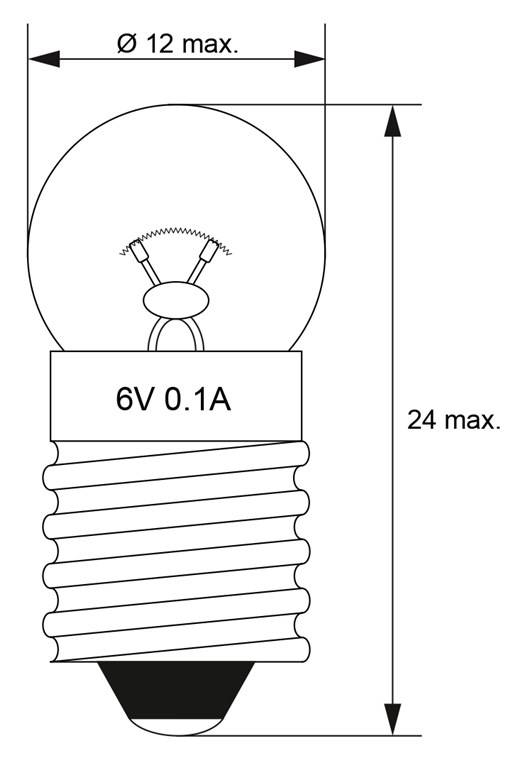 Goobay Lampadina sferetta per torcia, 0,6 W 0.6 W attacco E10, 6 V (DC), 100 mA-1