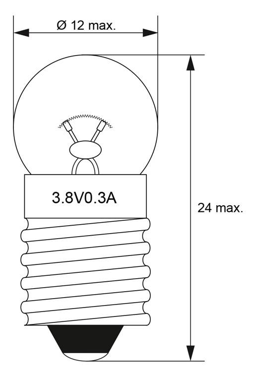 Goobay Lampadina sferetta per torcia, 1,14 W 1.14 W attacco E10, 3,8 V (DC), 300 mA-1