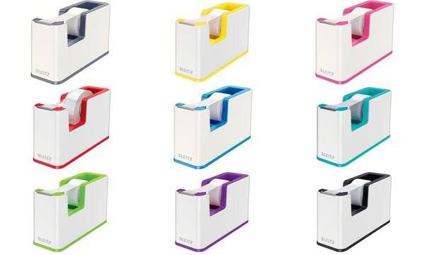 Leitz WOW DISPENSER DUAL COLOR BIAN/NERO etichetta autoadesiva (Leitz WOW Tape Dispenser White/Black 53641095)-0