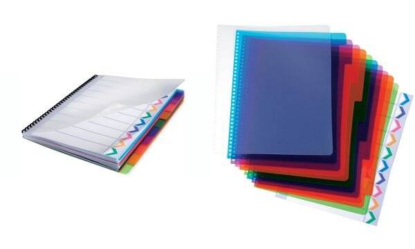 GBC PolyDividers - A4 (210 x 297 mm) - Blau, Violett, grün, orange, pink - 5 Rolle(n) Einbanddeckel aus Polypropylen (21-0