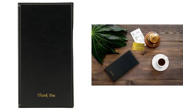 PORTACONTO 23,7x12,5cm NERO in PVC BASIC con 4+2 BUSTE FISSE-1