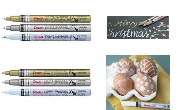 Marcatore Permanente a Vernice Paint Marker Pentel - Punta Tonda - 2,9 mm - MSP10-W (Bianco)-1