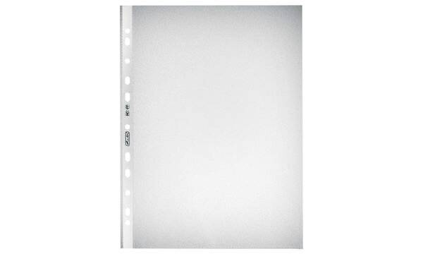 herlitz Prospekthülle, DIN A4, genarbt, 0,042 mm aus PP-Folie, Eurolochung, dokumentenecht, oben offen (10715514)-1