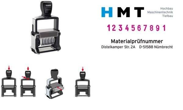 Timbro Professional 4.0 55510/PL Numeratore - 10 colonne 5 mm - autoinchiostrante - Trodat-1