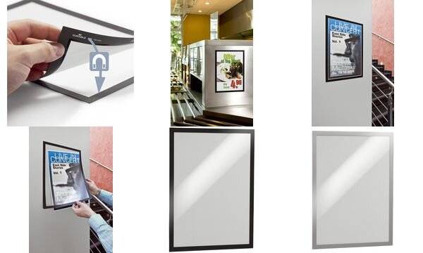 Cornice espositiva Durable DURAFRAME® formato A3 rosso in conf. 6 pz - 4883-03-1