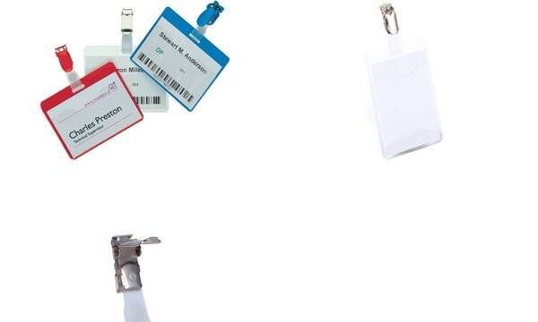 DURABLE Namensschild 60x90mm mit Clip teildeckend 1 Pg. à 25 Stück 810606-5