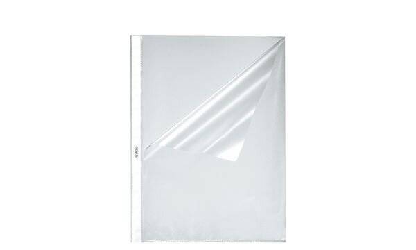herlitz Prospekthülle, DIN A4, genarbt, 0,055 mm aus PP-Folie, Eurolochung, dokumentenecht, oben und seitlich (10840098)-2
