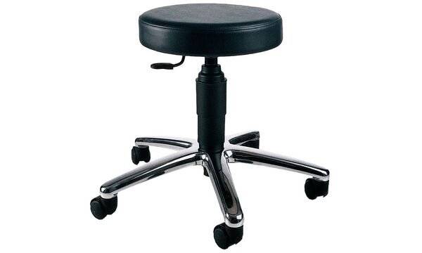 Topstar Drehhocker "TEC 70 - chrom", Stoffbezug: schwarz extra dick gepolsterter Sitz in Kunstleder, formschönes - (7227-1