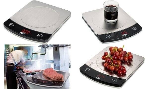 WEDO Elektronische Universalwaage Profi Steel Tragkraft: 10 kg, Farbe: silber/schwarz, LCD-Display, - 1 Stück (48 110054-2