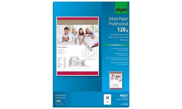 Sigel InkJet Paper IP182 - Gestrichenes Papier - hochweiß - A4 (210 x 297 mm) - 120 g/m2 - 50 Blatt (IP182)-0