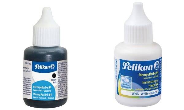 Inchiostro per timbri idrorepellente Pelikan tipo 84 flacone 30 ml bianco 351502-2