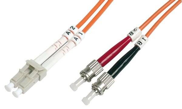 Digitus DK-2531-05 Fibra ottica Fibra ottica Cavo 5.00 m Arancione [1x Spina LC - 1x Spina ST] 50/125 µ Multimode OM2-5