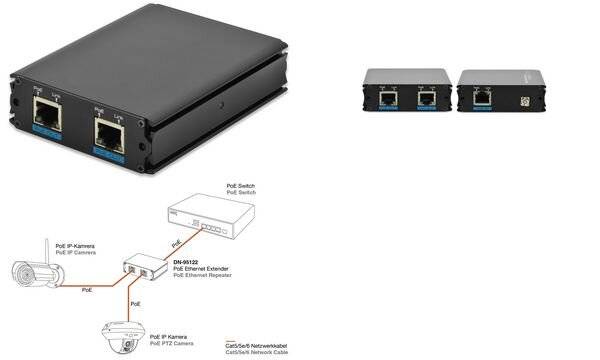 Digitus DN-95122 LAN (10/100/1000 Mbit / s) Extender (Estensore) su cavo di rete RJ45 300 m-4