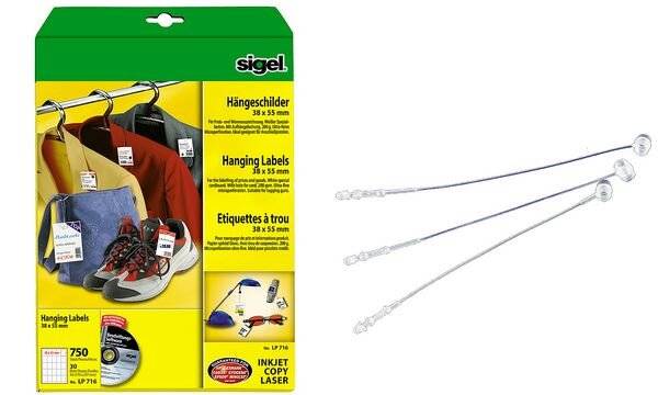 Etichette appese SIGEL cartelli appesi 27x40 mm 1470 pezzi. 27,0 x 40,0 mm bianco-5