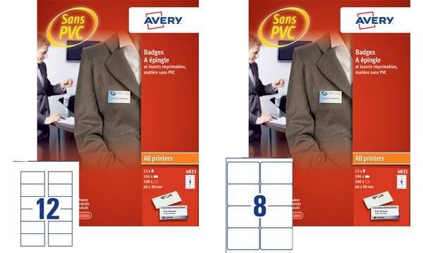 AVERY Namensschild mit Wellennadel, 75 x 40 mm transparent, aus PVC-freiem Material, Befestigung mit - 1 Stück (4821.FR)-0