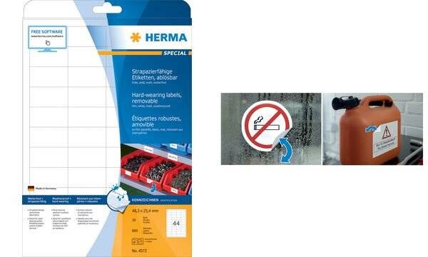 HERMA Special - Outdoor self-adhesive removable matte film labels - weiß - 30 mm rund 960 Etikett(en) (20 Bogen x 48) (D-5