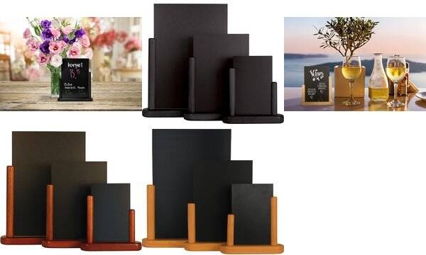 Lavagna da Tavolo Elegant Securit - A6 - 15,5x17x5 cm - ELE-BL-SM (Nero)-1