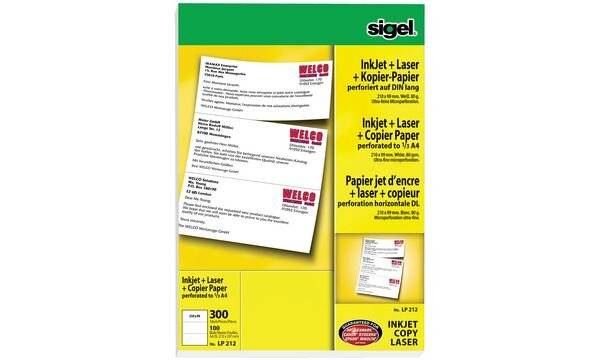 Sigel LP202 - Carta perforata semplice - bianco - A5 (148 x 210 mm) - 80 g/m2 - 200 etichetta(e) (100 fogli x 2) (LP202)-4
