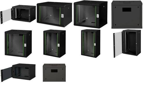 Digitus DN-19 16-U-SW Armadio rack da parete 19" (L x A x P) 600 x 820 x 450 mm 16 U Nero (RAL 9005)-3